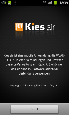 Mit Kies Air lassen sich die Daten des Smartphone auch über einen Browser verwalten.