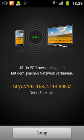 Kies Air gibt eine Verbindung über http frei.