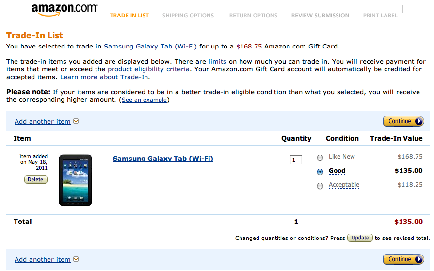 Amazon.com-Tradein-Programm (Bild: Amazon/Golem.de)