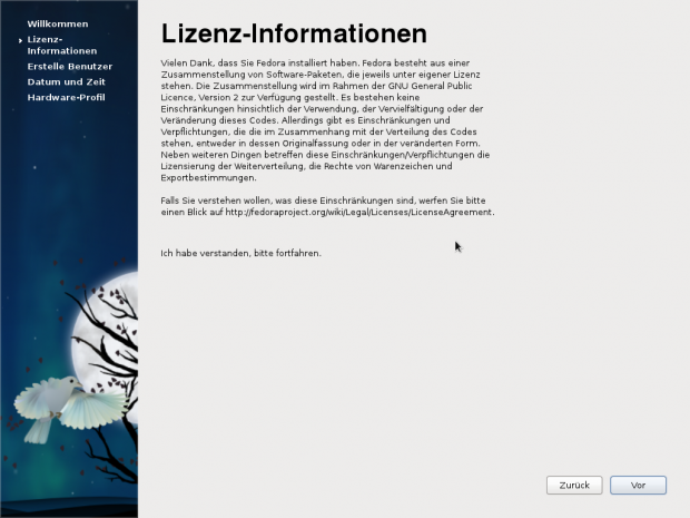 ...die Lizenz muss akzeptiert werden, ...