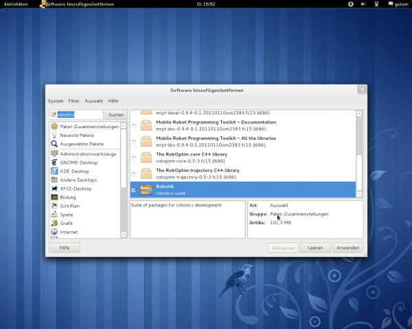 Vorhanden ist auch die Robotics-Suite zur Softwareentwicklung für Roboter.