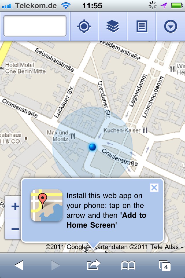 Google Maps als Web-App für Android und iOS (Bild: Golem.de)