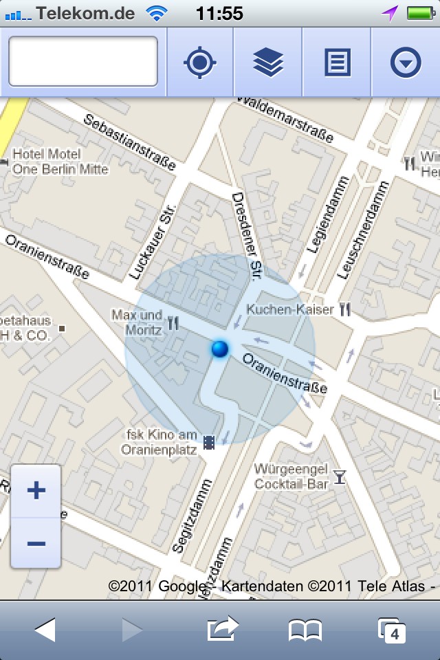 Google Maps als Web-App für Android und iOS (Bild: Golem.de)