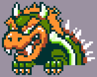 Bowser aus Super Mario World: Vergrößerung mit Nearest Neighbor