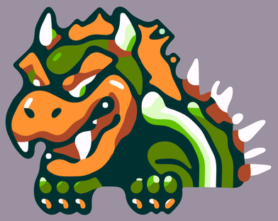 Bowser aus Super Mario World: Vektordarstellung mit dem Algorithmus von Kopf und Lischinski