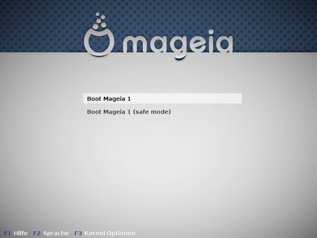 Der Bootbildschirm von Mageia