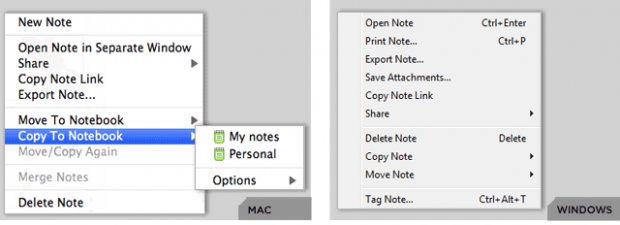 Evernote - Notizen kopieren (Bild: Evernote)