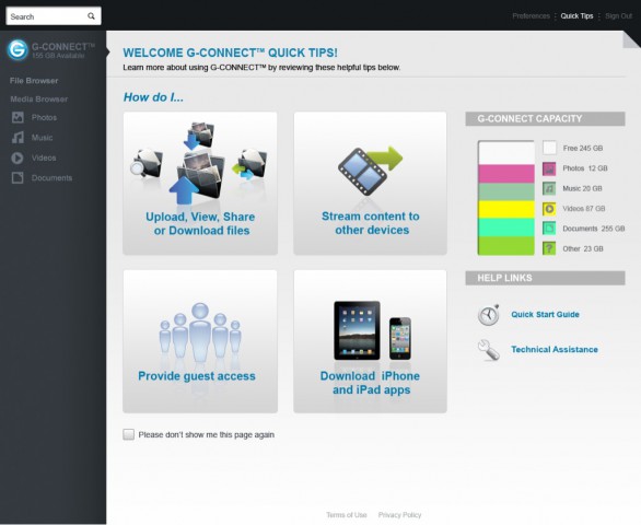 Hitachi G-Technology G-Connect  - Konfigurationsinterface (Bild: Hitachi) 