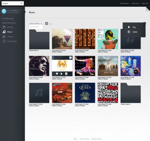 Hitachi G-Technology G-Connect - Musikanwendung (Bild: Hitachi)