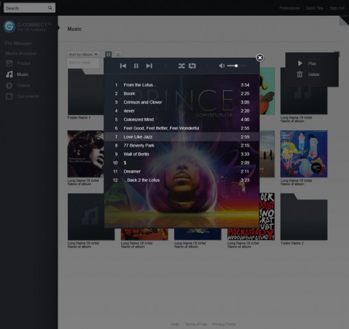 Hitachi G-Technology G-Connect - Musikanwendung (Bild: Hitachi)