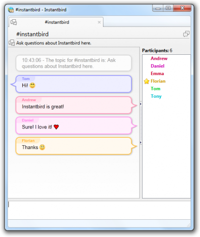 Instabird 1.0 Chatraum