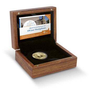 Sammlerschatulle für 10-Euro-Jubiläumsmünze in Gold (Bild: Niederländische Münzanstalt)