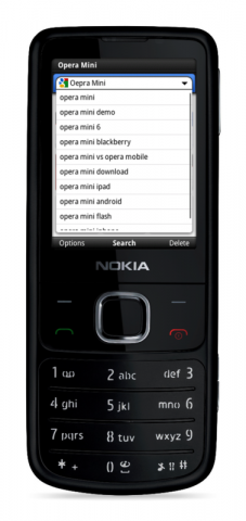 Opera Mini 6.1 mit Vorschlägen zur Google-Suche 