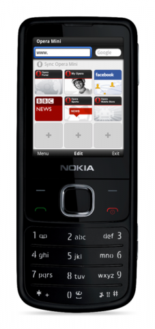 Schnellwahlseite in Opera Mini 6.1