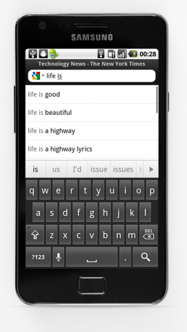 Opera Mobile 11.1 mit Vorschlägen zur Google-Suche