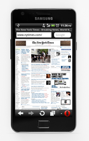 Die New York Times in Opera Mobile 11.1