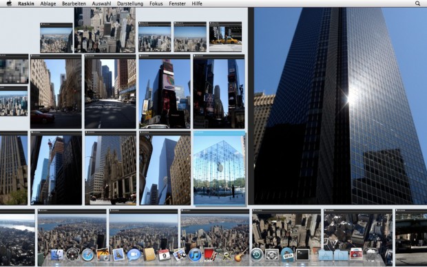 Raskin - Kontaktbogen für Fotoauswahl und Sortierung auf kleinem Bildschirm