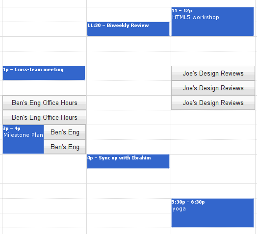 Google Kalender - Terminreservierungsfunktion, freie Terminslots wählen