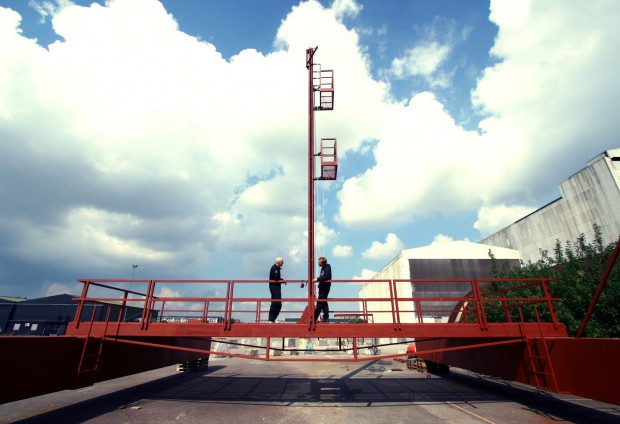 Heat 1-X mit Startponton, allerdings an Land (Foto: Copenhagen Suborbitals)