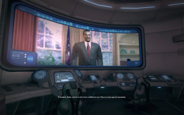 'Sie sind ein Relikt der Vergangenheit, Duke' - Duke Nukem Forever - PC-Version (Bild: Golem.de)