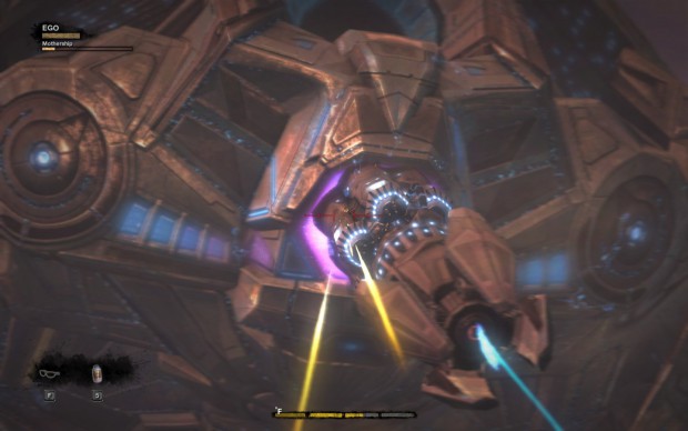 Kampf gegen das Mutterschiff in Duke Nukem Forever - PC-Version (Bild: Golem.de)