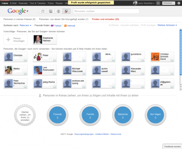 Google Plus: Kontakte werden in Kreisen organisiert