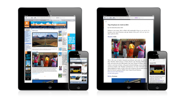Safari unter iOS 5 mit Reader-Funktion