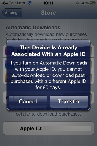 Der Wechsel zum US-Account ist mit einer Warnung verbunden.