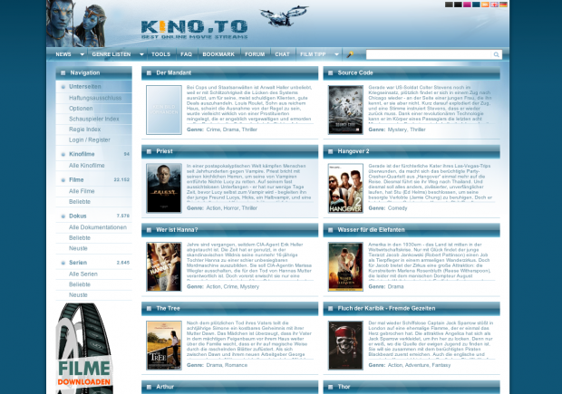 Aktuelle Filme bei Kino.to im Angebot