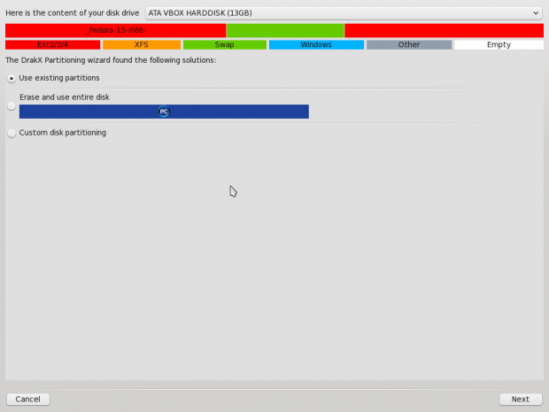 Das Partitionierungswerkzeug ist übersichtlich und einfach gestaltet.