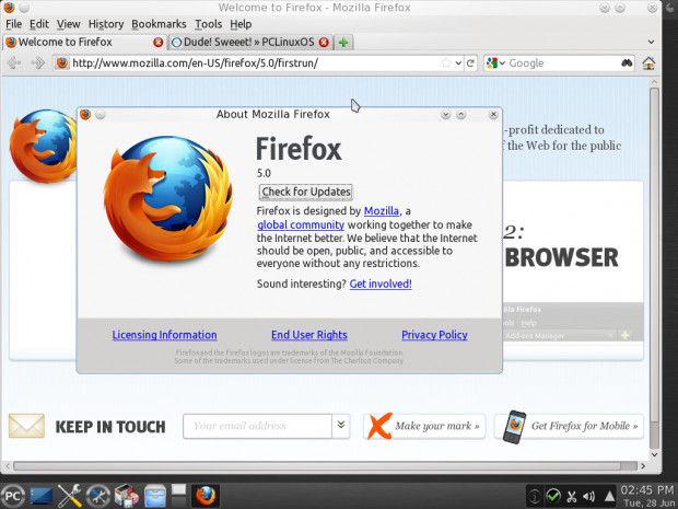 Der Browser Firefox 5.0 ist enthalten, ...