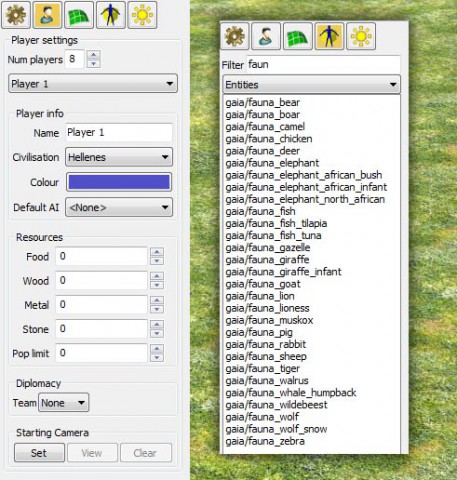 Neue Funktionen im Szenario-Editor von 0 A.D. (Bild: Wildfire Games - CC-BY-SA 3.0)