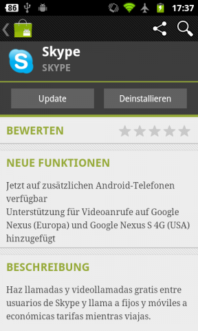 Android Market 3.0.26 - Updateinformationen direkt einsehbar