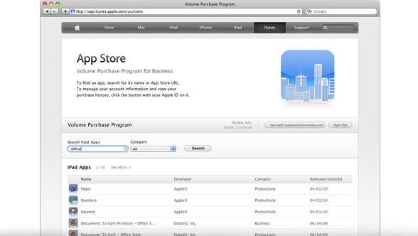 App Store Volume Purchasing for Business