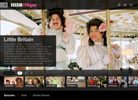 Globale Version der BBC iPlayer App.
