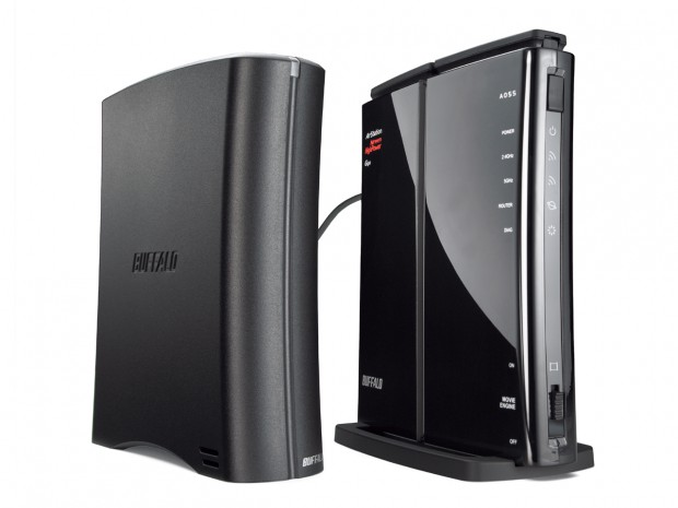 Buffalo WZR-HP-AG300H mit externer Festplatte (Bild: Buffalo)
