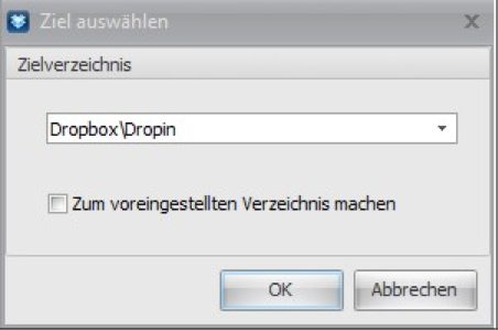 Dropin XI - Zielverzeichnis einstellen (Bild: Yorako)