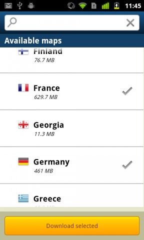 Forevermap 2.1 erlaubt das parallele Herunterladen mehrerer Länderkarten