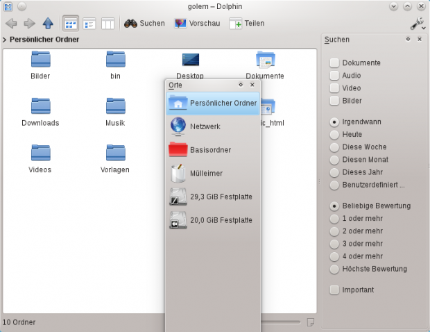 Erst nach dem Entsperren können die Seitenleisten verschoben werden.