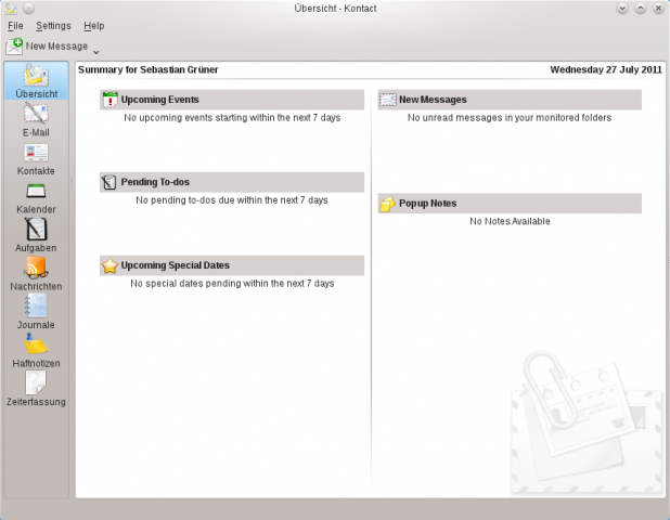Am Aussehen von Kontact hat sich nichts geändert...