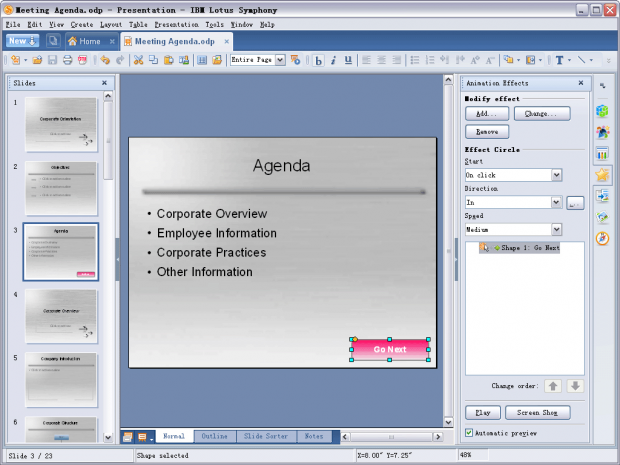 Lotus Symphony Presentations