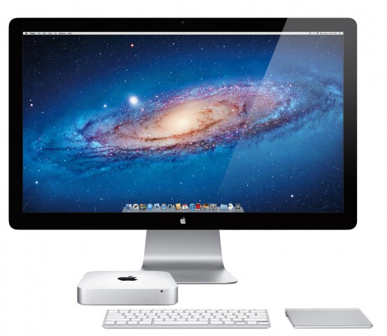 Apple Mac Mini mit Thunderbolt-Display und Magic Trackpad (Bild: Apple)