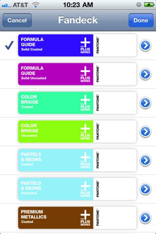 Mypantone 2.0 auf dem iPhone (Bild: Pantone)
