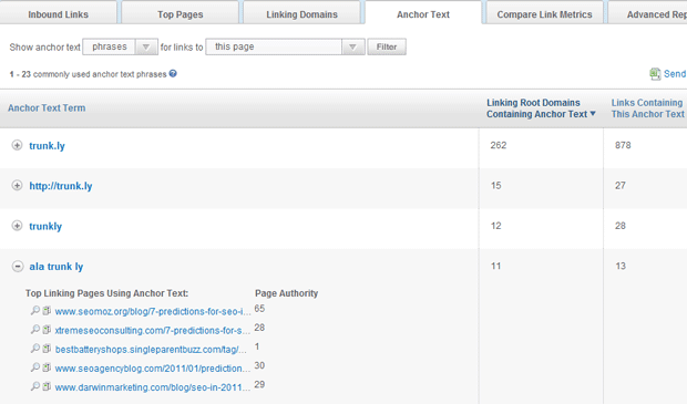 Open Site Explorer v3 von Seomoz