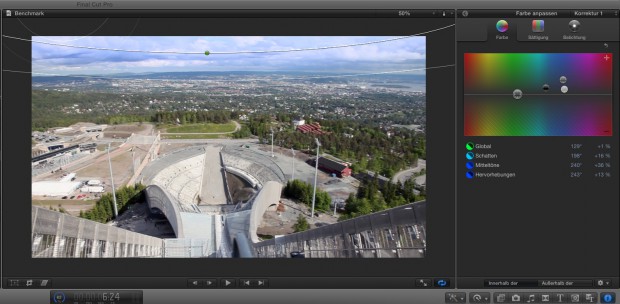 Farbbearbeitung mit zwei Masken
