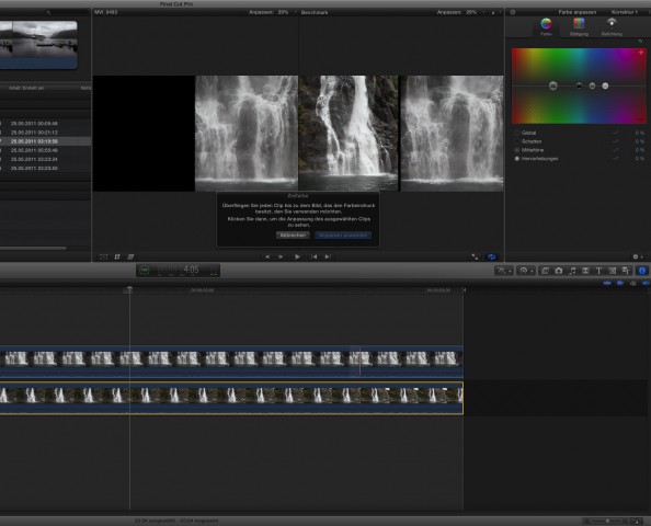 Color-Match passt die Farben eines Clips an die eines anderen an.