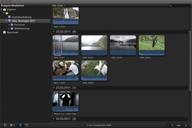 Die Ereignismediathek im iMovie-Look