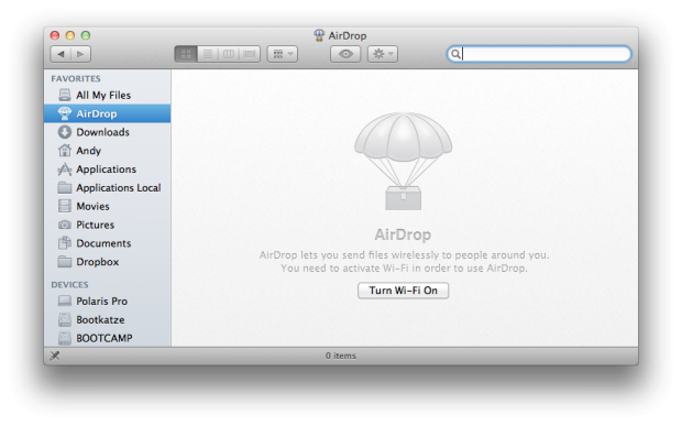 Airdrop mac os как включить