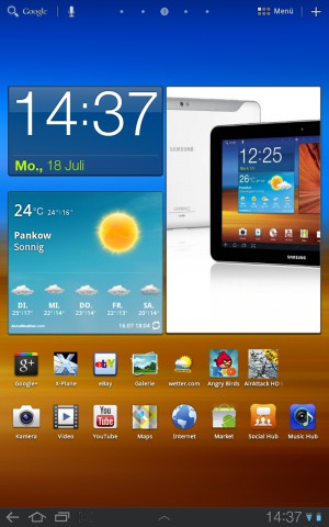 ... und im Hochformat. Eine Zahlenreihe (oben) erlaubt das direkte Anspringen von Startbildschirmen.