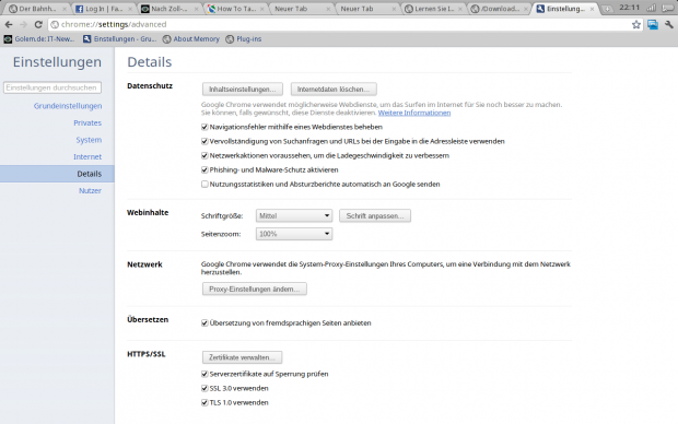 Einer der wenigen etwas komplexeren Einstellungsdialoge